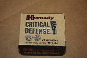 lot 498 image: Lot of (1 Box) Hornady Critical Defense FTX 44 SPCL 165gr Cartridges 20-count ( 20 total items )