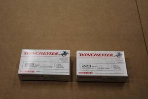 lot 507 image: Lot of (2 Boxes) Winchester Ballistic Silver Tip Target 223 REM 55gr Full Metal Jacket Rounds 20-count ( 40 total items )