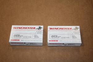 lot 509 image: Lot of (2 Boxes) Winchester Ballistic Silver Tip Target 223 REM 55gr Full Metal Jacket Rounds 20-count ( 40 total items )