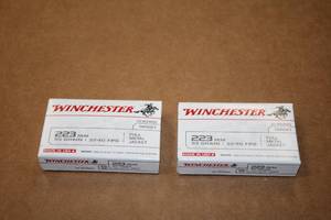 lot 511 image: Lot of (2 Boxes) Winchester Ballistic Silver Tip Target 223 REM 55gr Full Metal Jacket Rounds 20-count ( 40 total items )