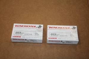 lot 513 image: Lot of (2 Boxes) Winchester Ballistic Silver Tip Target 223 REM 55gr Full Metal Jacket Rounds 20-count ( 40 total items )