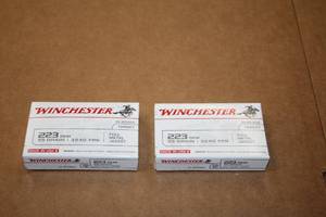 lot 515 image: Lot of (2 Boxes) Winchester Ballistic Silver Tip Target 223 REM 55gr Full Metal Jacket Rounds 20-count ( 40 total items )