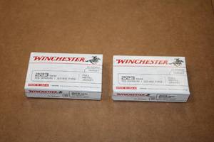 lot 521 image: Lot of (2 Boxes) Winchester Ballistic Silver Tip Target 223 REM 55gr Full Metal Jacket Rounds 20-count ( 40 total items )