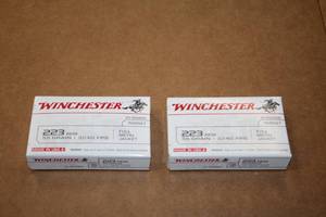lot 523 image: Lot of (2 Boxes) Winchester Ballistic Silver Tip Target 223 REM 55gr Full Metal Jacket Rounds 20-count ( 40 total items )