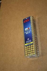 lot 542 image: Lot of (1 Box) CCi Mini Mag Varmint 22LR 36gr Copper Plated Hollow Point Cartridges 100-count ( 100 total items )