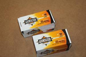 lot 544 image: Lot of (2 Boxes) Armscor 22 Long Rifle 36gr Hollow Point High Velocity Cartridges 50-count ( 100 total items )