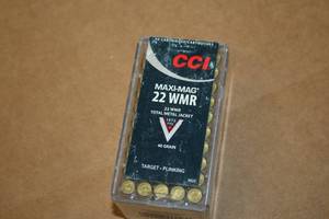 lot 545 image: Lot of (1 Box) CCi Mini Mag Target  Plinking 22 WMR 40gr Total Metal Jacket Cartridges 50-count ( 50 total items )