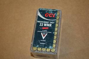 lot 546 image: Lot of (1 Box) CCi Mini Mag TNT Varmint 22 WMR 30gr Jacketed Hollow Point Cartridges 50-count ( 50 total items )