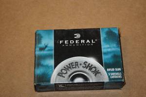 lot 548 image: Lot of (1 Box) Federal Power Shok Rifled Slug 20 Gauge 2-34 34oz Shotshells 5-count ( 5 total items )