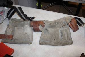 lot 1012 image: Rooster Tool Belt with Leather Pouches