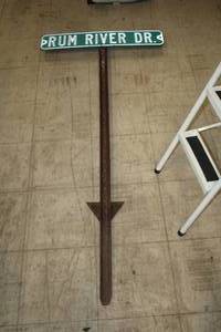 lot 1091 image: Street Sign - Rum River Dr. with 65 Metal Post