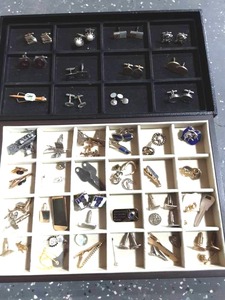 lot 9 image: Lot Of Cuff Links, Tie Tacks, Pins, Misc