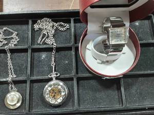 lot 61 image: 1-Pocket Watch, 1-Watch Pendant, 1-Cuff Watch