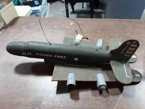lot 71 image: Flying Fort Toy Wooden Airplane With Folding Wings