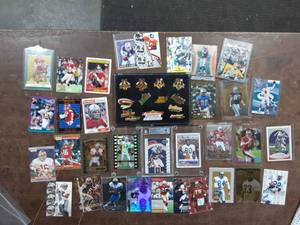 lot 89 image: Collection Of Bud Bowl Pins & Assorted Football Trading Cards