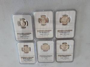 lot 120 image: 6-Graded Quarters 1990-1994 NGC MS66-PF69