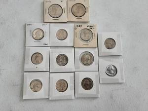 lot 121 image: 11 Washington Quarters Slabbed & 2-JFK Half Dollars Some Error Strikes