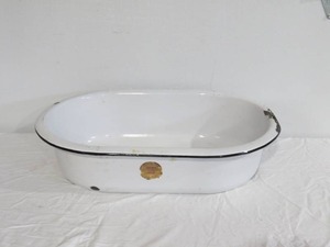 Vintage Golden Rule Enameled Baby TubDish Pan