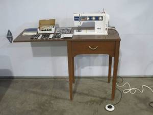 Elna SU Air Electric Sewing Machine and Cabinet
