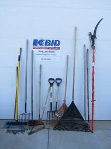 Mixed Lot of Yard Tools - RakesPitchforks