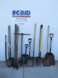 Mixed Lot of Shovels and Post Hole Diggers