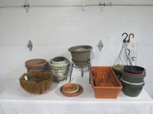 Mixed Lot of Plant Stands and Pots