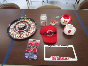 Painted Twins Hubcap & Nebraska Cornhusker Items