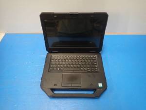 lot 24 image: Dell&nbspLatitude 5414 Rugged &nbspINTEL CORE I5-6300U 2.4 Ghz  8GB DDR4 SDRAM  500GB HD  NO OS  14.0 screen with 1366 x 768 Resolution  No Power adapter &nbspcrack on bottom left of bezel,&nbspscratches in case