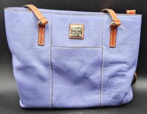 lot 60 image: Dooney & Bourke Lexington Blue Pebbled Leather Shoulder Bag