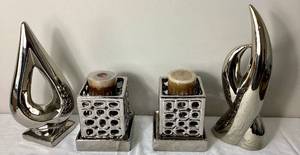 lot 21 image: Silver Collection - Silver Sculptures and Candle Holders