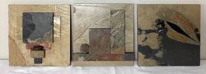 lot 29 image: Stone and Art Tile Pieces - Set of 3 Wall Hangings
