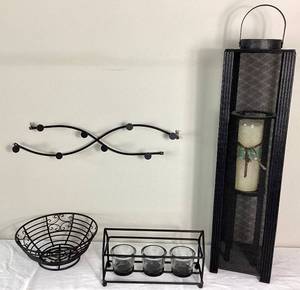 lot 37 image: Black Wood & Metal Collection - 4 Pieces
