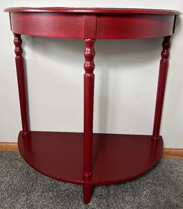 lot 55 image: Red Demilune End Table