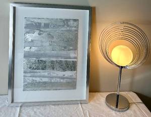 lot 56 image: River of Silver Print and Adjustable Lamp