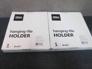 lot 7 image: 2- Black Mesh Office Depot Hanging ...