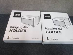 lot 10 image: 2- Black Mesh Office Depot Hanging ...