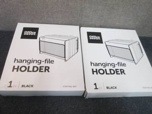 lot 11 image: 2- Black Mesh Office Depot Hanging ...
