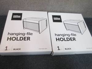 lot 12 image: 2- Black Mesh Office Depot Hanging ...