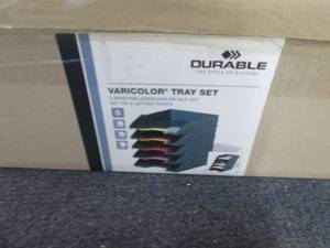 lot 21 image: Durable Varicolor Tray Set...