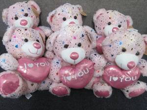 lot 96 image: 6 Plush Valentine Bears...