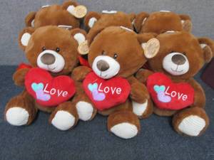 lot 97 image: 6 Plush Valentine Bears...
