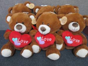 lot 98 image: 6 Plush Valentine Bears...