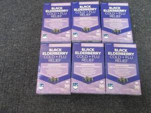 lot 109 image: 6- 30 ct Black Elderberry Cold & Fl...