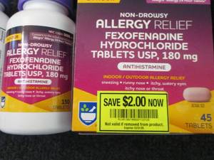 lot 187 image: 5 Assorted Packs Generic Allegra...