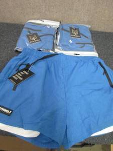 lot 253 image: 3 Mens Large Gym Wolf Workout Shor...
