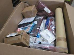 lot 297 image: Box of Assorted Small Overstock Ite...