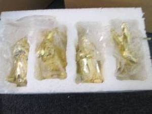 lot 298 image: 2- 4 pks Gold Toned Bunnies...