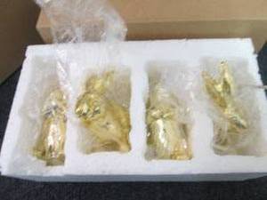 lot 299 image: 2- 4 pks Gold Toned Bunnies...