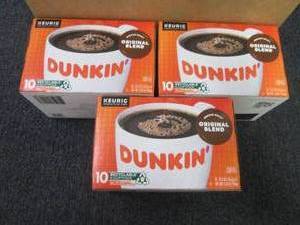 lot 395 image: 3- 10 ct Dunkin Original Blend Kcu...
