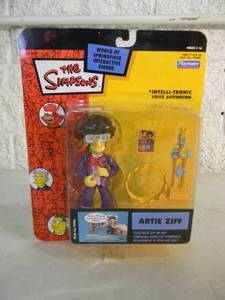VINTAGE 2004 The Simpsons ARTIE ZIFF Interactive Figure By Playmates #99480 - IN BOX - GREAT PIECE - SEE PICTURES